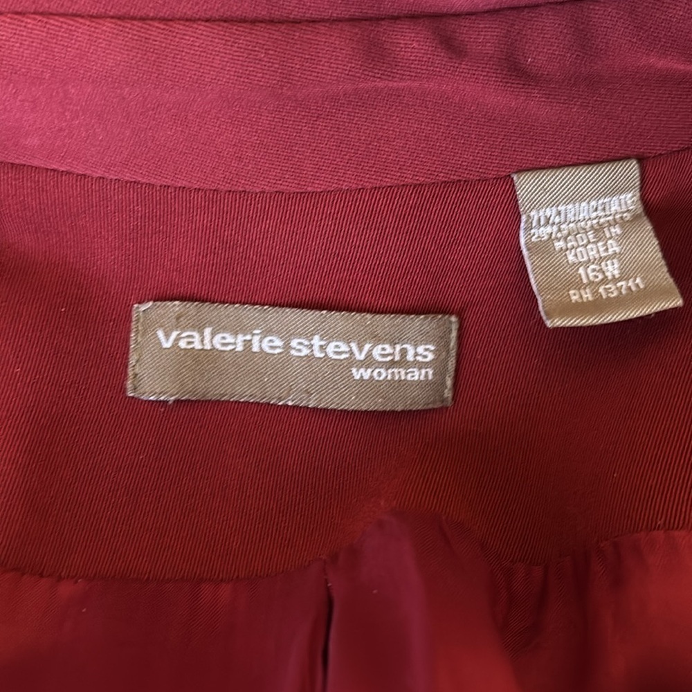 Y2K VALERIE STEVENS RUSSETT RED CREPE RELAXED FIT BLAZER LAGENLOOK PLUS SZ 16W - Picture 7 of 7